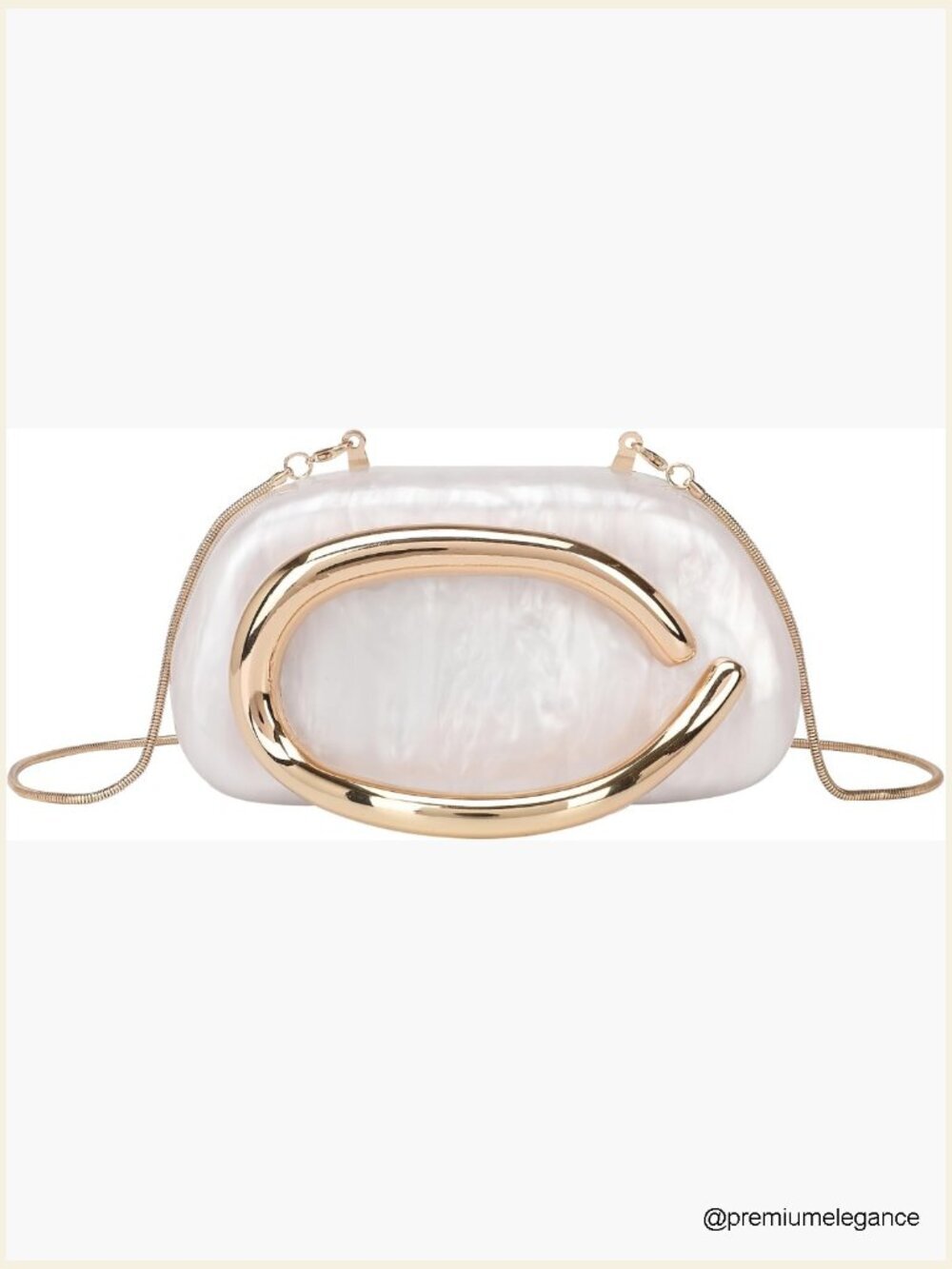 Vegan Leather Acrylic Clutch Box Evening Bag Detachable Strap Party